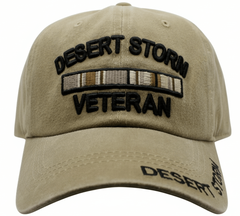 Desert Storm Veteran Subdue Khaki Cap 0086 - Military Caps Warehouse