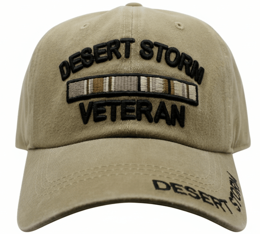 Desert Storm Veteran Subdue Khaki Cap 0086 - Military Caps Warehouse