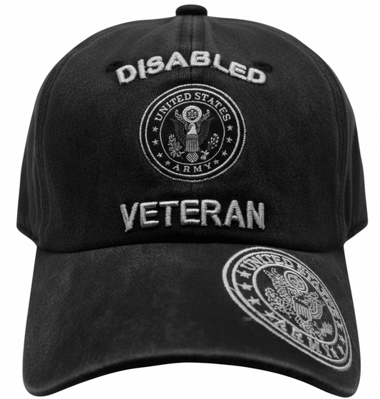 Disabled Army Subdue Black Cap 0067 - Military Caps Warehouse