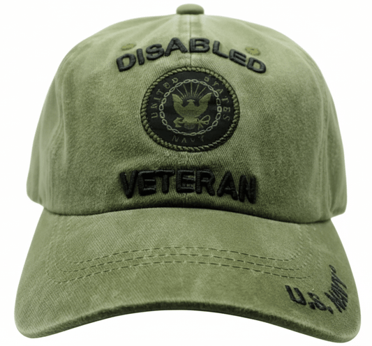 Disabled Navy Veteran Subdue Green Cap 0094 - Military Caps Warehouse