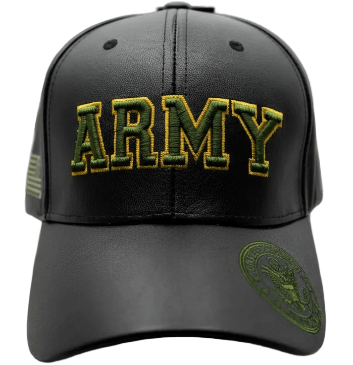 U.S Army PU Leather Cap 0066 - Military Caps Warehouse