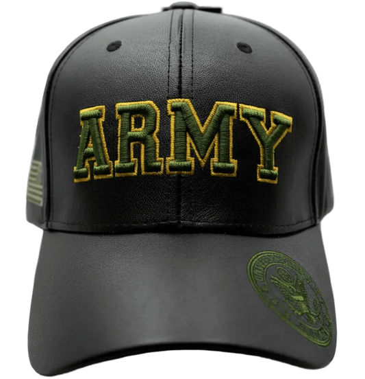 U.S Army PU Leather Cap 0066 - Military Caps Warehouse