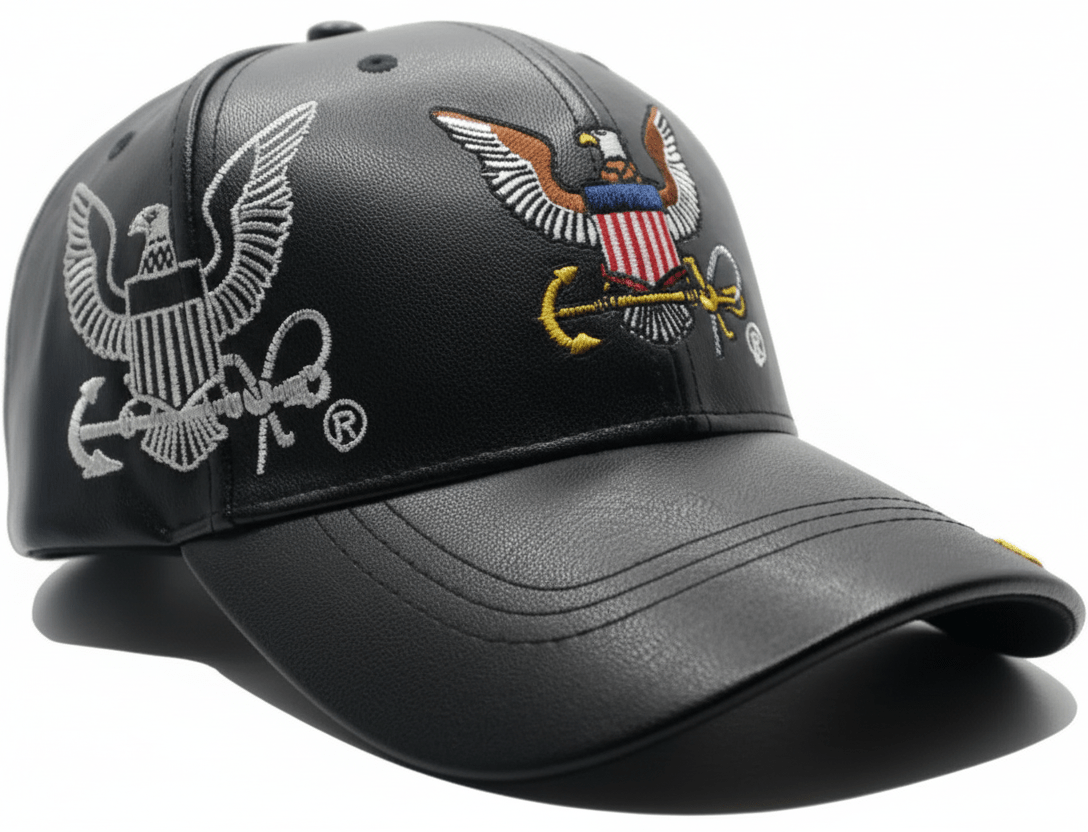 U.S Navy PU Leather Cap 0060 - Military Caps Warehouse