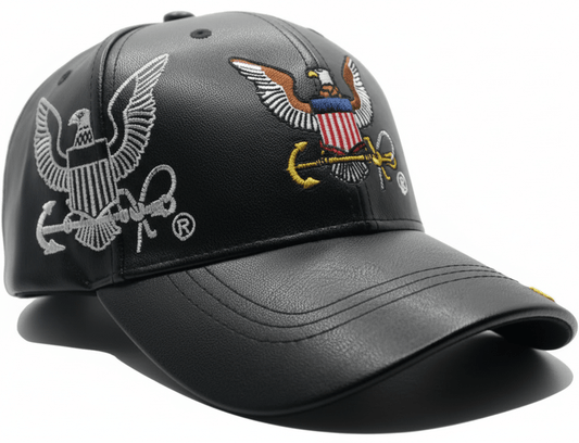 U.S Navy PU Leather Cap 0060 - Military Caps Warehouse